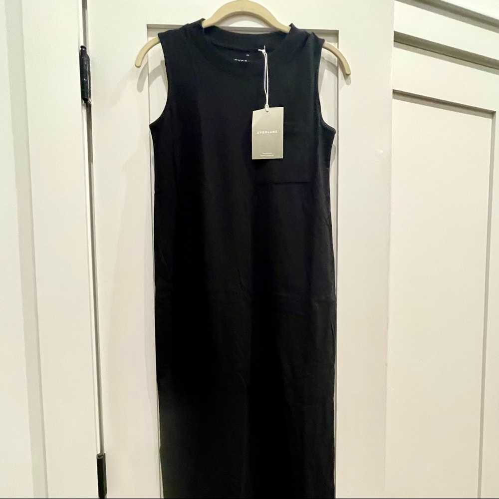 Everlane Long Weekend Tank T-Shirt Dress XXS Black NWT